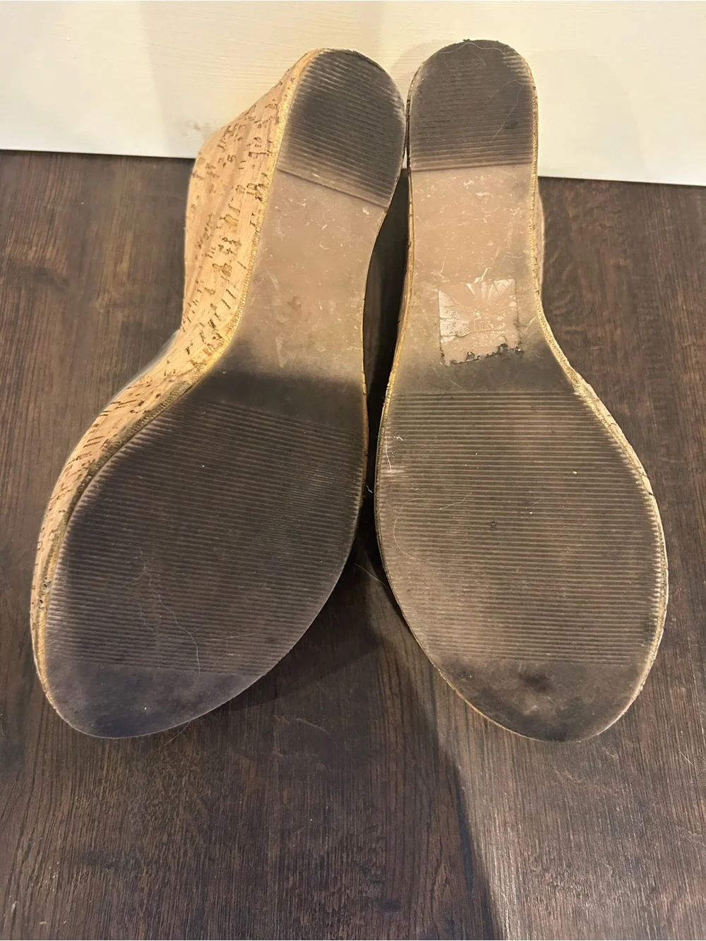 Cork Platform Wedge Sandals with Clear Upper - Women